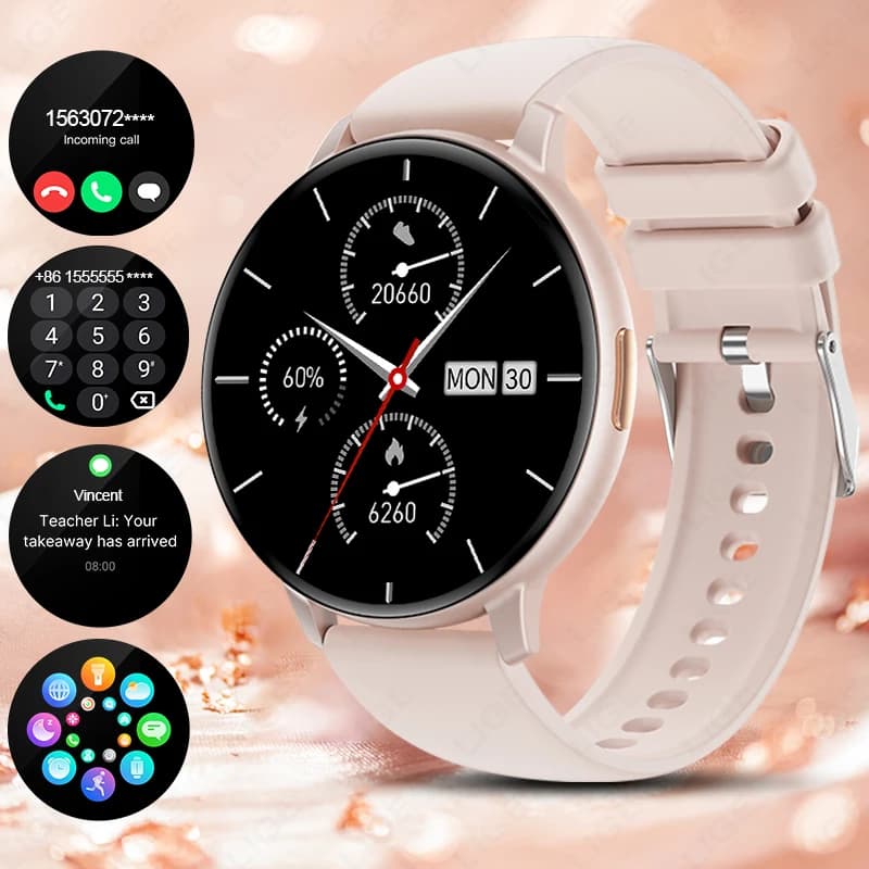 New Smart Watch Women Heart Rate Sleep Monitoring Bluetooth Call IP68 Waterproof Call Reminder Smartwatch Men For Android IOS