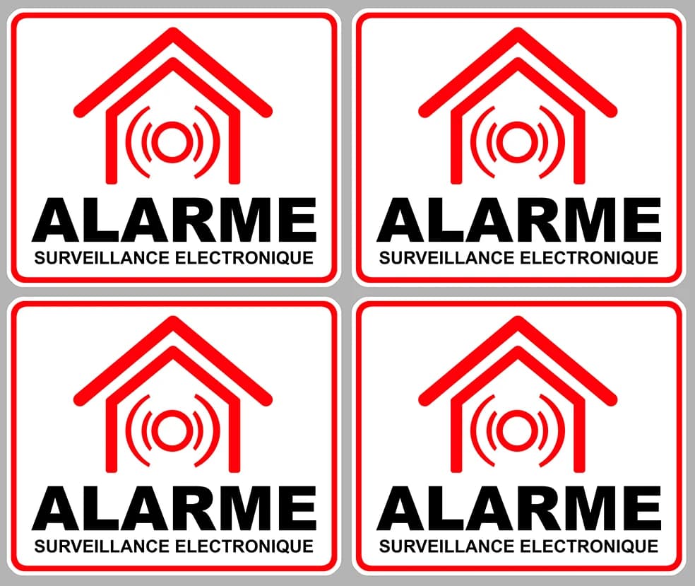 Surveillance Property Security Alarm Warning Sticker Waterproof Vinyl Decal for Window Door Safety Protection Label