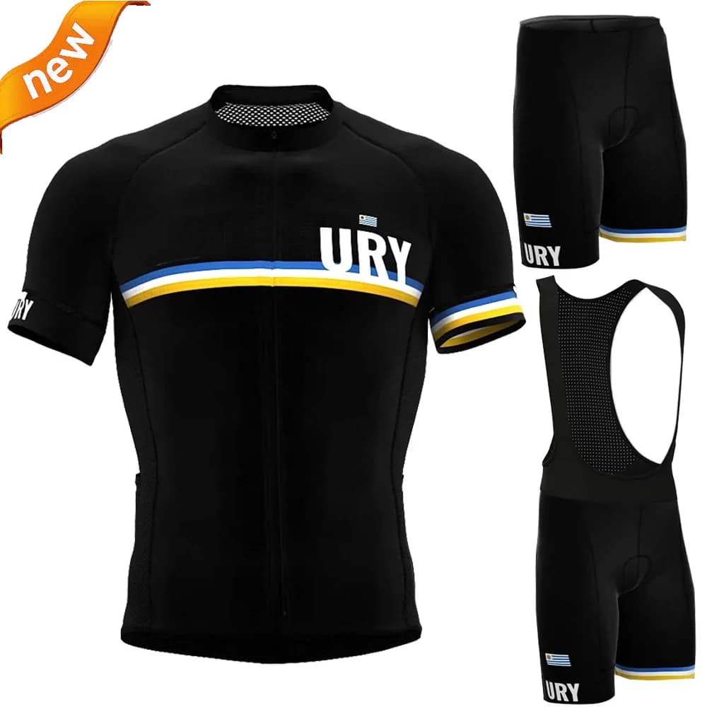 2023 New Uruguay National Mens Cycling Jersey Set Summer Bicycle abbigliamento Road Bike camicie Suit Bicycle Bib Shorts MTB Ropa