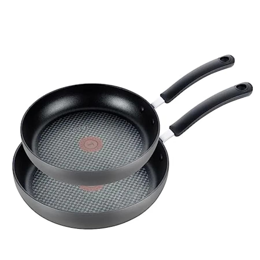 Set di 2 Padelle Antiaderenti in Alluminio Anodizzato Duro, 10 e 12 Pollici, Adatte al Forno e al Grill, 400°F, Grigie, per Cucina, Lavabili in Lavastoviglie