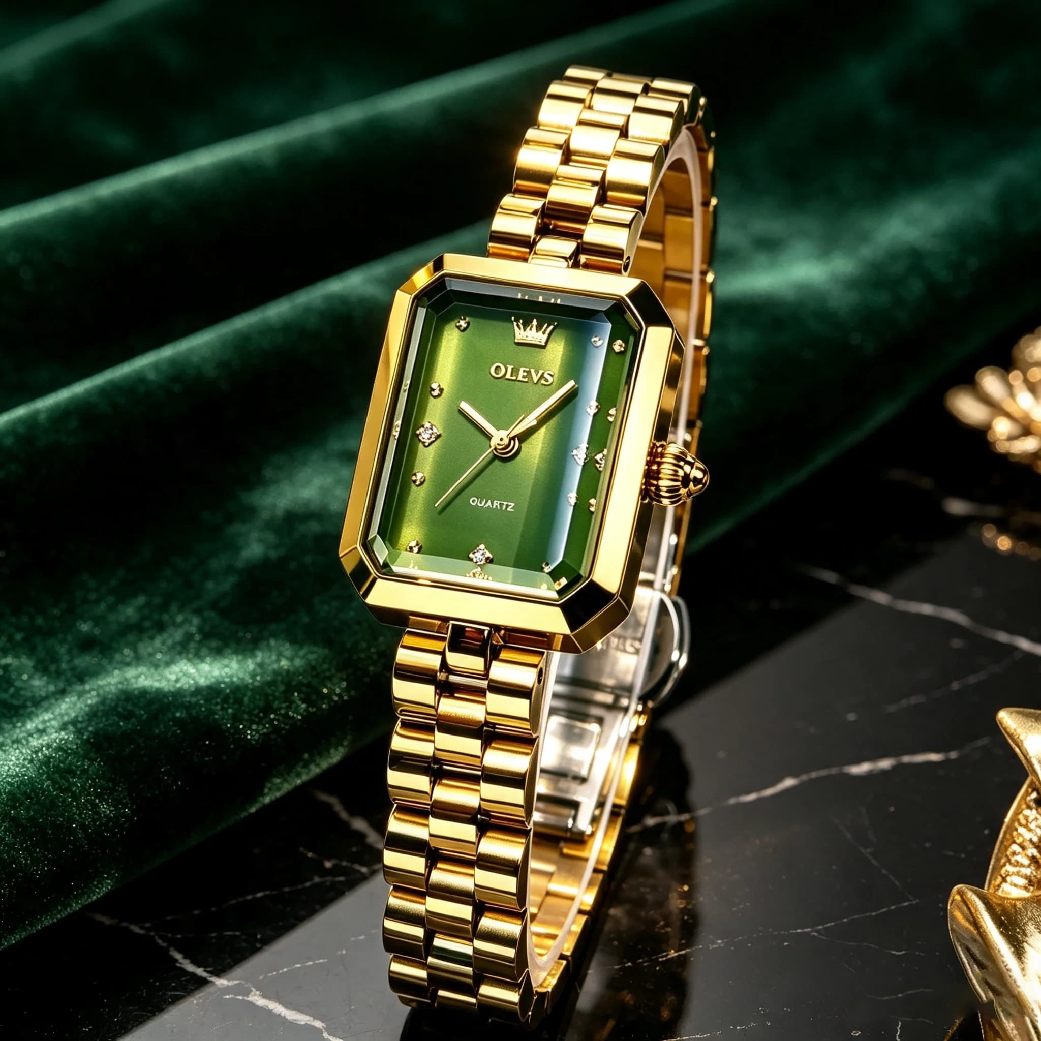 OLEVS Original Brand Womens Watch Elegant Fashion Quartz Watch Waterproof Luminous Wristwatch For Woman Gifts Box 5690