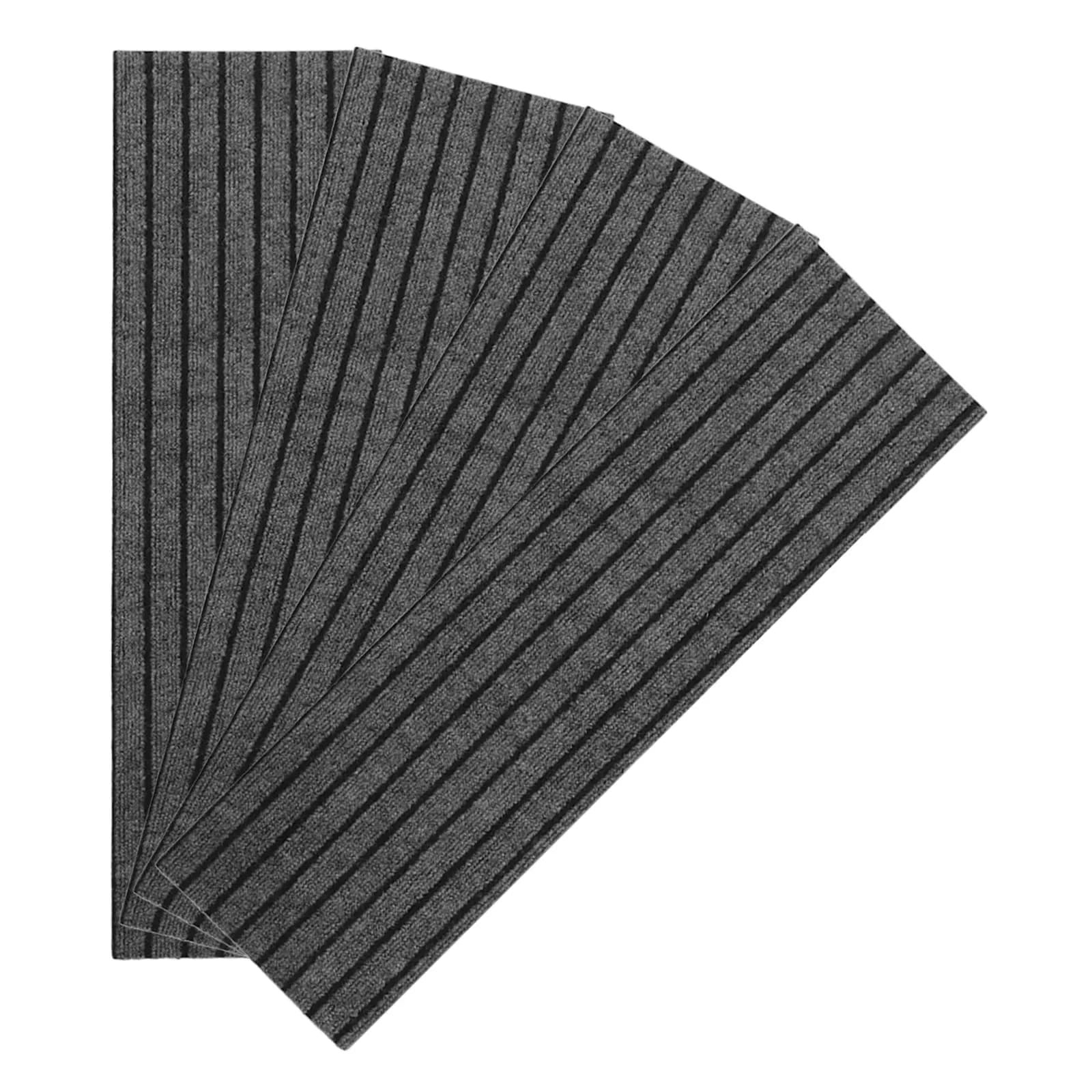 4Pcs Outdoor Non Slip Stair Treads Carpet Self Adhesive Safety Rug for Commercial Entryways Front Walkway Step Mats 31x9 Inch