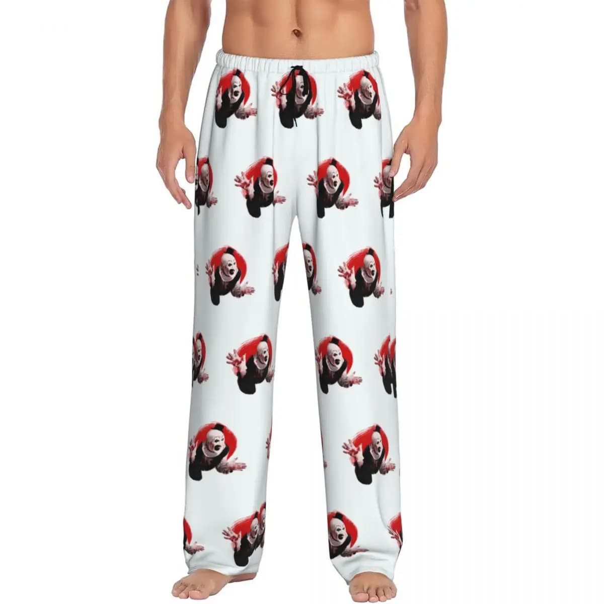 Pantaloni da pigiama T-Terrifiers personalizzati Indumenti da notte da uomo Cintura elastica Halloween Film horror Pantaloni da salotto per il sonno con tasche