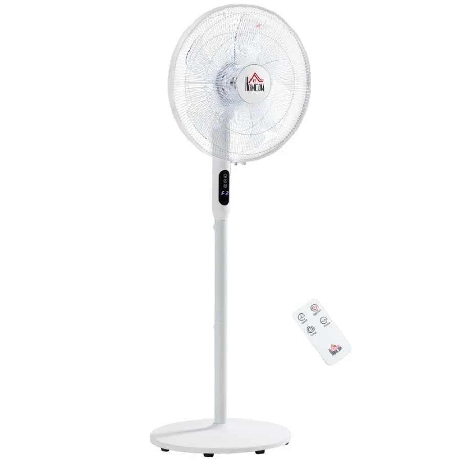 Ventilatore da terra con telecomando, oscillante, schermo LED, ventilatore rinfrescante a piantana, ventilatore elettrico alto a piedistallo per casa e camera da letto