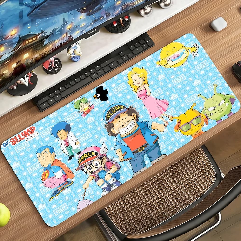 Tappetino per mouse Comic D-Dr Slump, antiscivolo, con bordo bloccabile, per PC, laptop, accessori per ufficio, tastiera in gomma, tappeto XXL per giochi