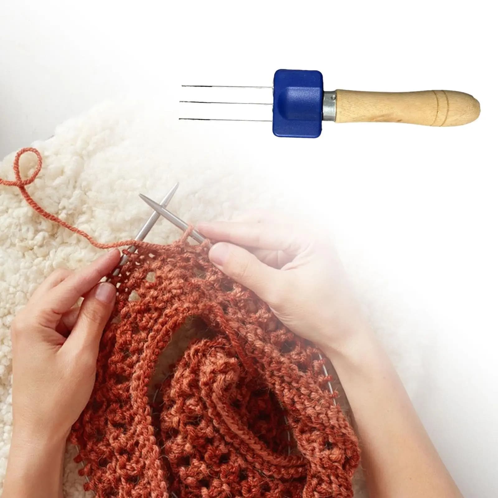 Strumento per Lavorare a Maglia, Uncinetto per Tessitura, Ausilio Leggero ed Efficiente da Viaggio, Attrezzo Portatile per Artigianato, Uncinetto in Legno per Creare Corde