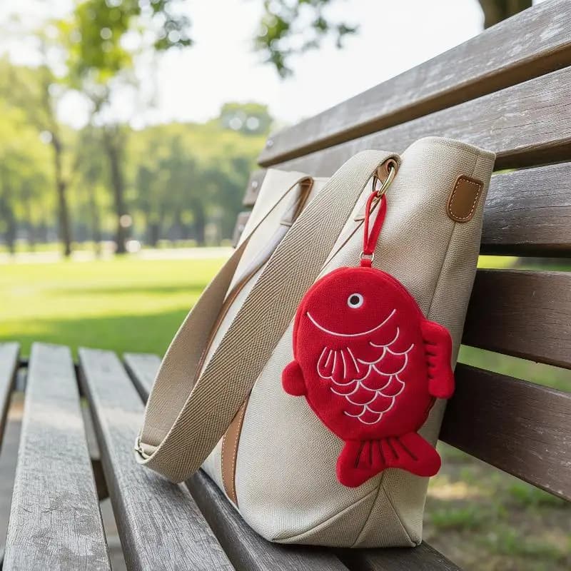 Cute Fish Shaped Koi Wallet Zippered Plush Coin Purse for Children Travel and Fun