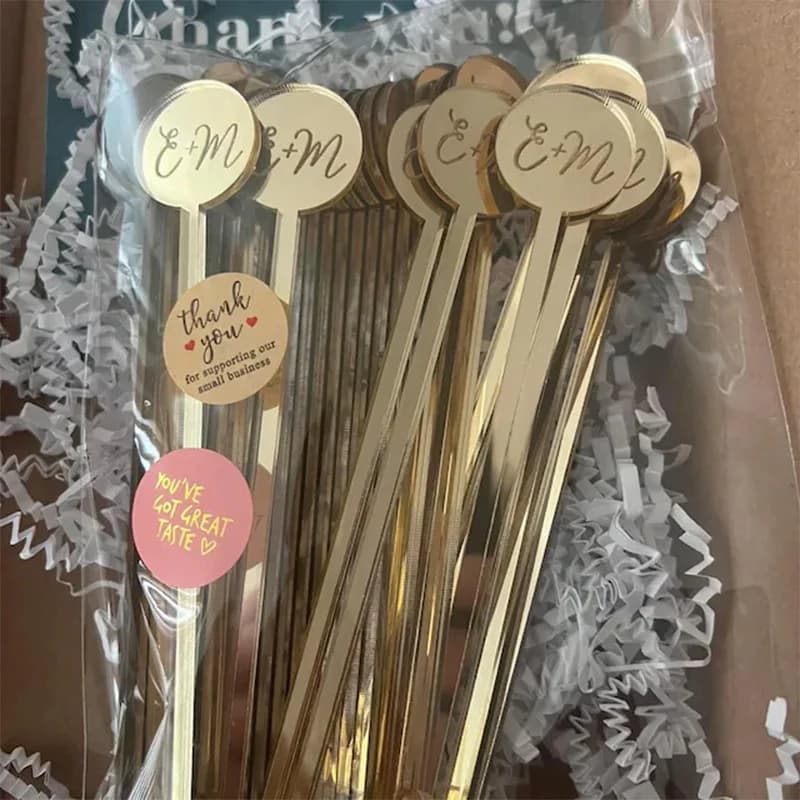 20 -100PCS Inciso Personalizzato Agitatore Acrilico Agitatori per Bevande di Nozze Agitatori per Cocktail Personalizzati Agitatori per Bevande Personalizzati per la Festa