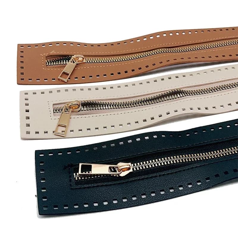 Borsa in PU lunga 27CM cerniera a punto cerniera per borsa borsa tessuta vestiti cerniere in pelle Hardware accessori per cucire fai da te sostituibili