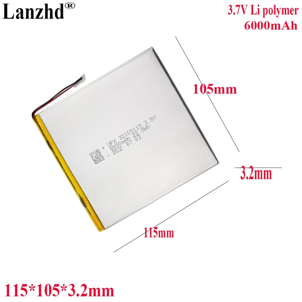 3.8V Li polymer 6000mAh per phablet Mobile communication device Learning machine e-book battery 32105115