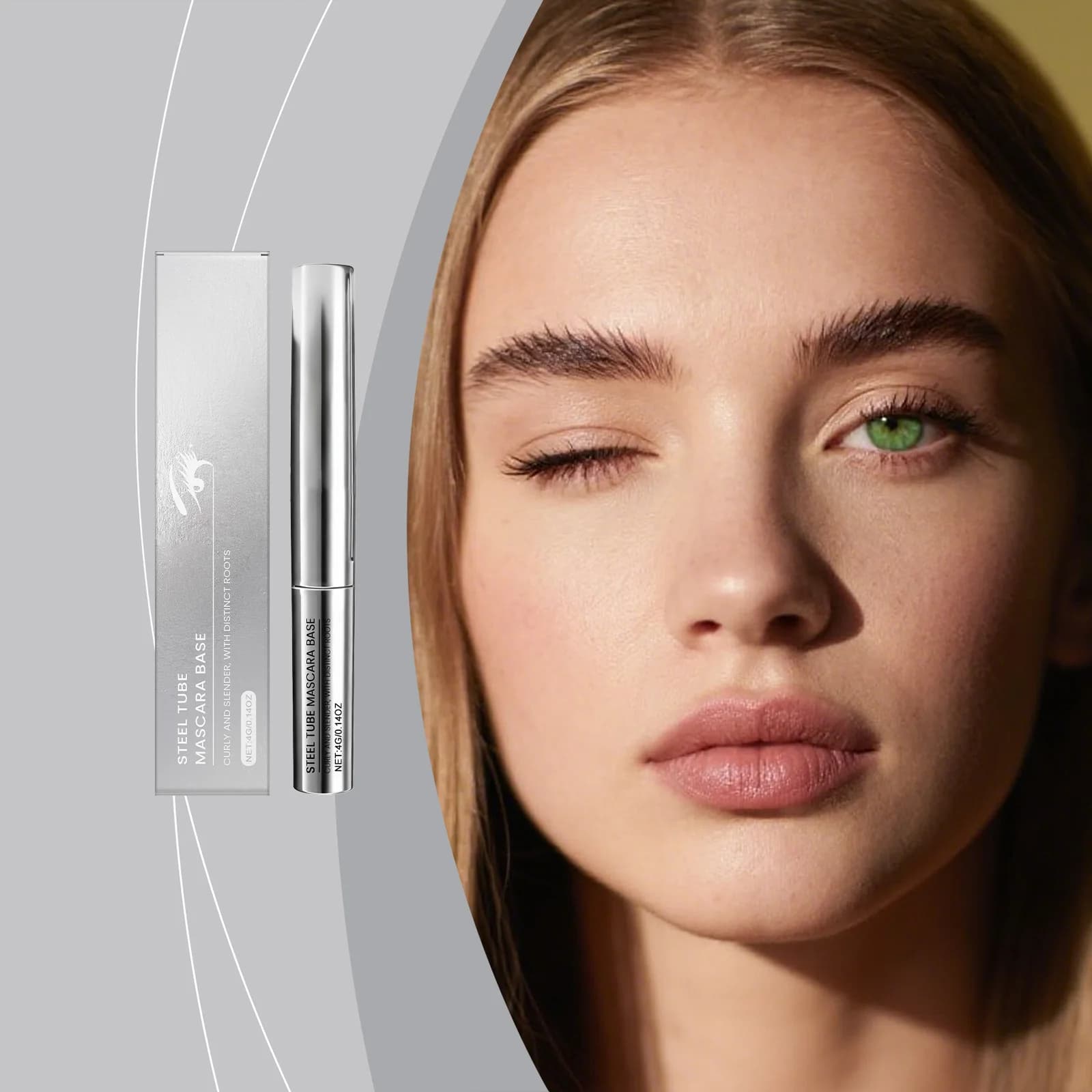 Primer Volumizzante per Ciglia, Trucco Occhi Potenziato, Leggero, per un Look Naturale e Bellissimo, Ciglia Naturalmente Incurvate, Lunga Durata, Resistente alle Sbavature