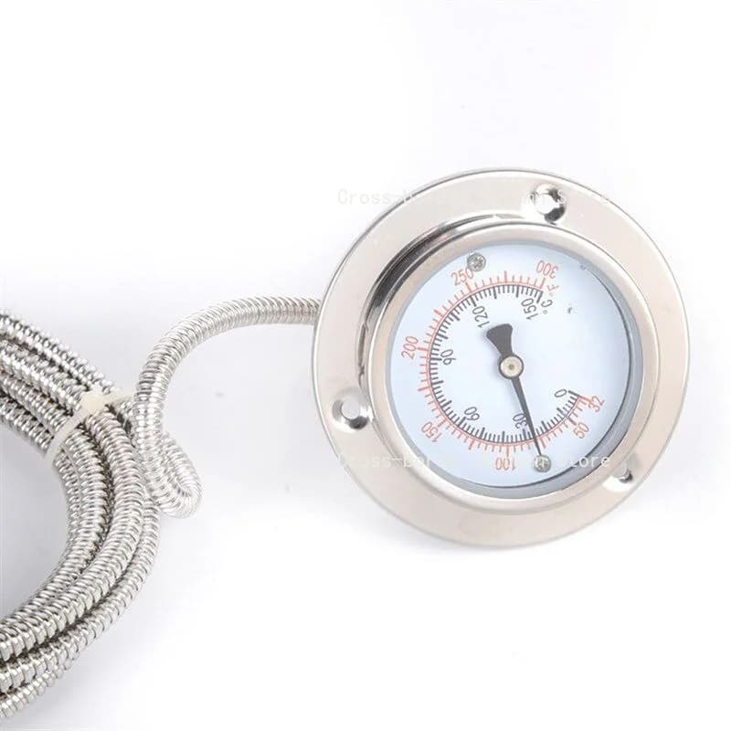 WTZ-63 Stainless Steel Axial Pressure Thermometer with Edge, 150 Degrees, 3M Cable, Thread Sensor 1/2, 10*100mm