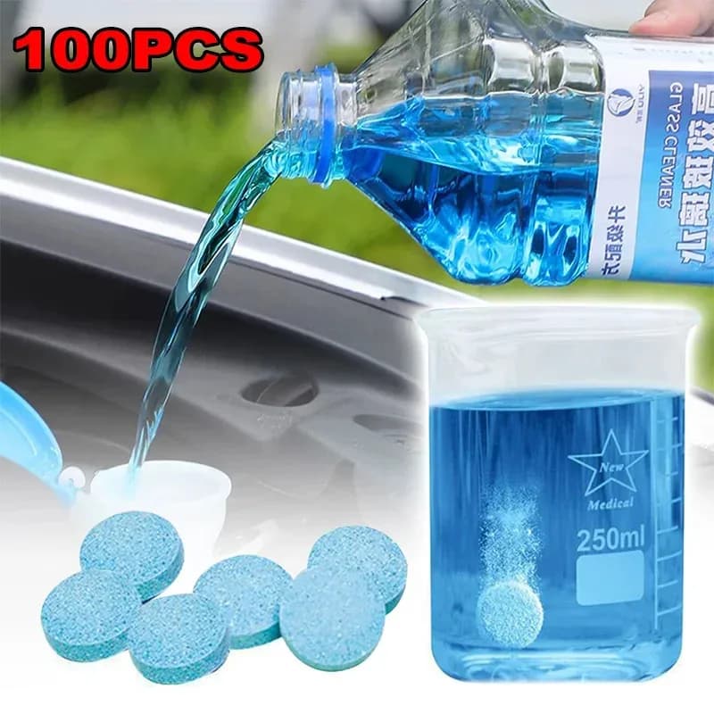2/50pcs Windscreen Detergent for Auto Tablet Effervescent Window Windscreen Cleaner Solid Cleaner Car wiper Powder Washing Compress Remove