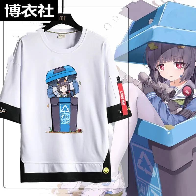 T-shirt a maniche corte Blue Haze Beauty You Trash Can Peripheral Archive 2D Cosplay, estiva, unisex, ampia e casual
