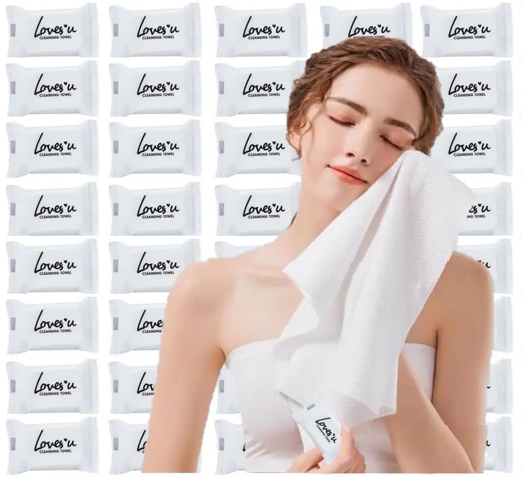 Premium Disposable Washcloths for travel, 40pcs Portable Disposable Pure Cotton Compressed Towels for Face Hand Washing, Thick L