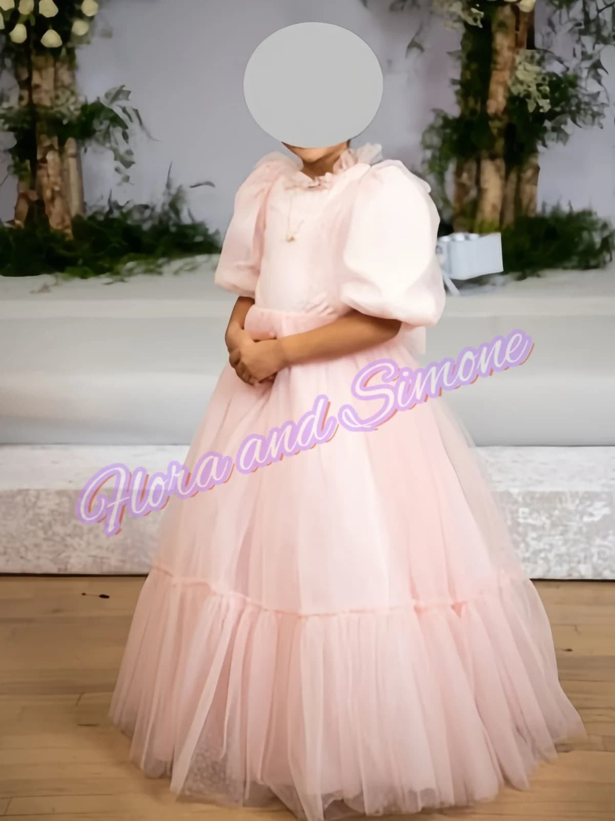 fiocco rosa mezze maniche pizzo chiffon abito da ragazza di fiori per cerimonie nuziali ricevimenti formali personalizzati