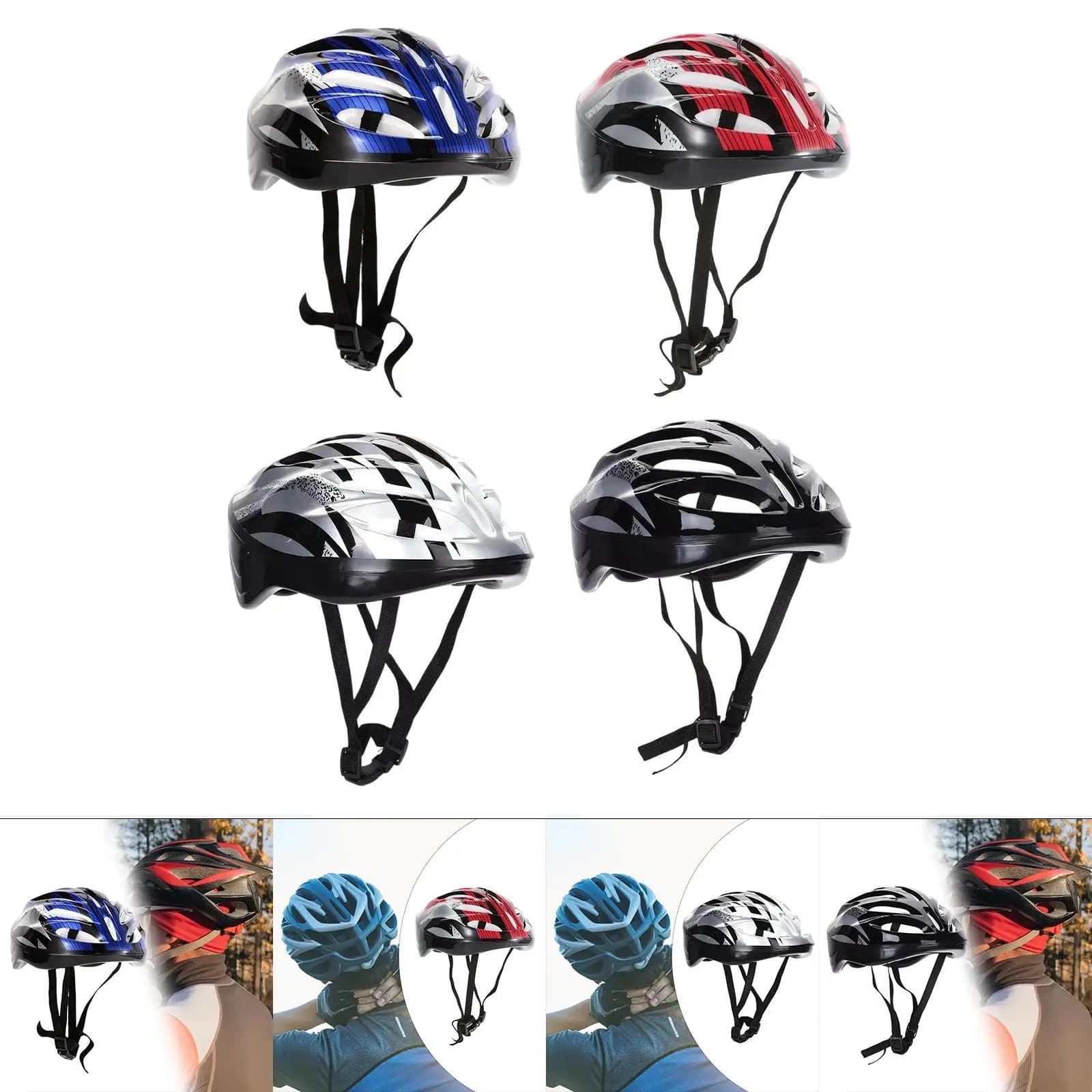 Lightweight Bike Helmet Adjustable Fit Skateboard Helmet for Roller Skating and Mountain Cycling