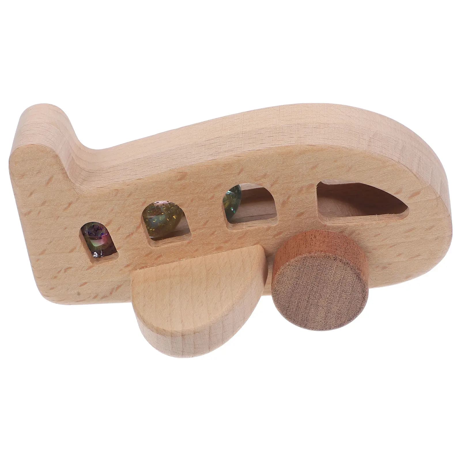 Aeroplano in legno con biglie, adorabile giocattolo educativo decorativo per bambini piccoli
