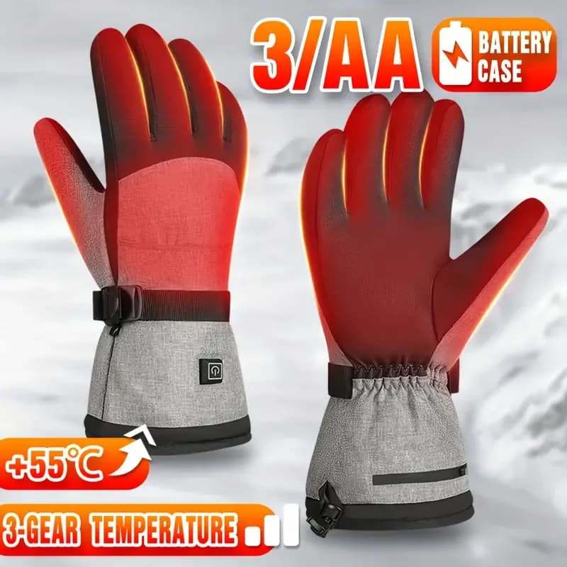 Guanti riscaldanti per moto con custodia per batteria Guanti da moto Guanti da equitazione invernali impermeabili All'aperto Tenere al caldo Guanti Para Moto