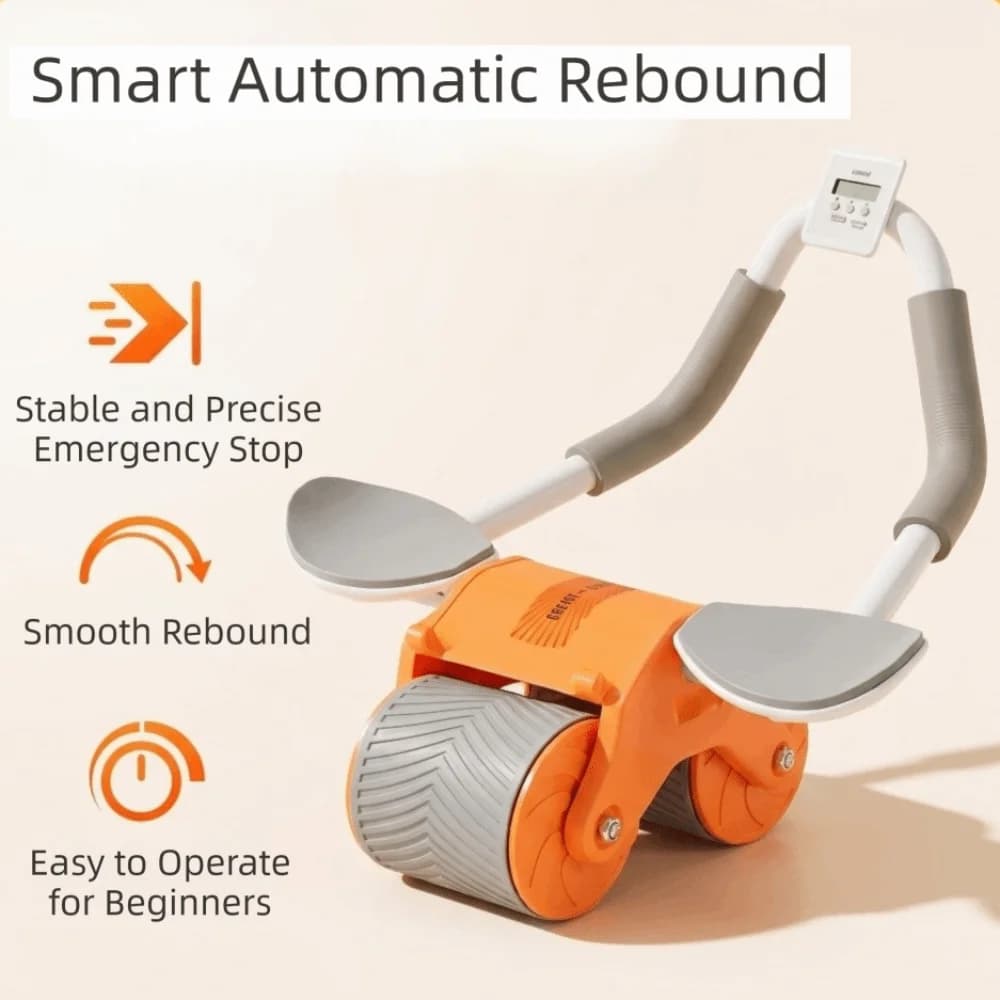 Steel ABS Automatic Rebound Ab Roller Wheel Elbow Support Knee Mat Abdominal Wheel Silent Portable Fitness Equipment Yoga