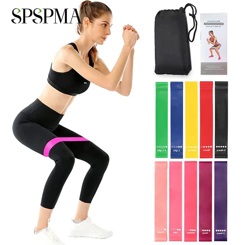 Set di fasce di resistenza per uomo donna, 5 diversi livelli di resistenza fascia elastica-ottima attrezzatura per il Fitness per l'allenamento-borsa per il trasporto