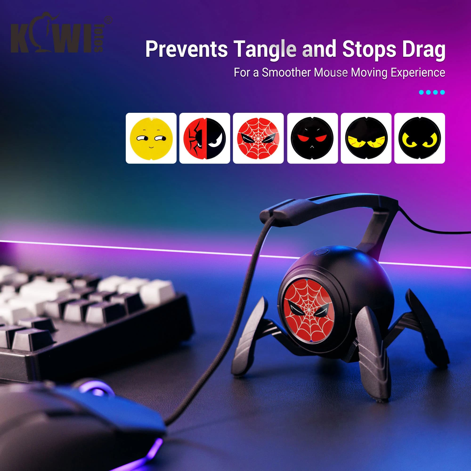 Mouse mouse cable support Elastic cable Clip for cable Flexible Organizer for gaming mouse wrapping Esports Anti-slip feet