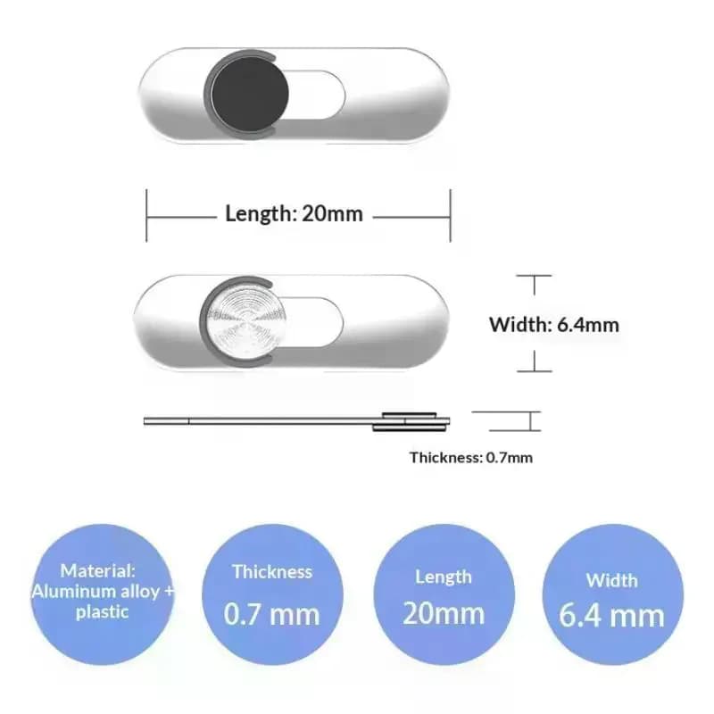 Webcam Privacy Cover: Smartphones Front Camera Ultra-Thin Transparent Protection Slide