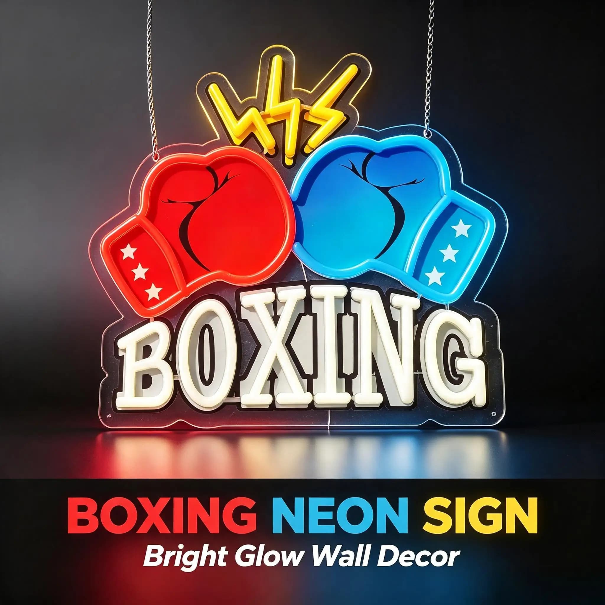 Boxing Gloves Neon Sign USB Dimmable LED Neon Light for Gym Bar Club Bedroom Cafe Hotel Sports Neon Wall Art Decoration Gifts