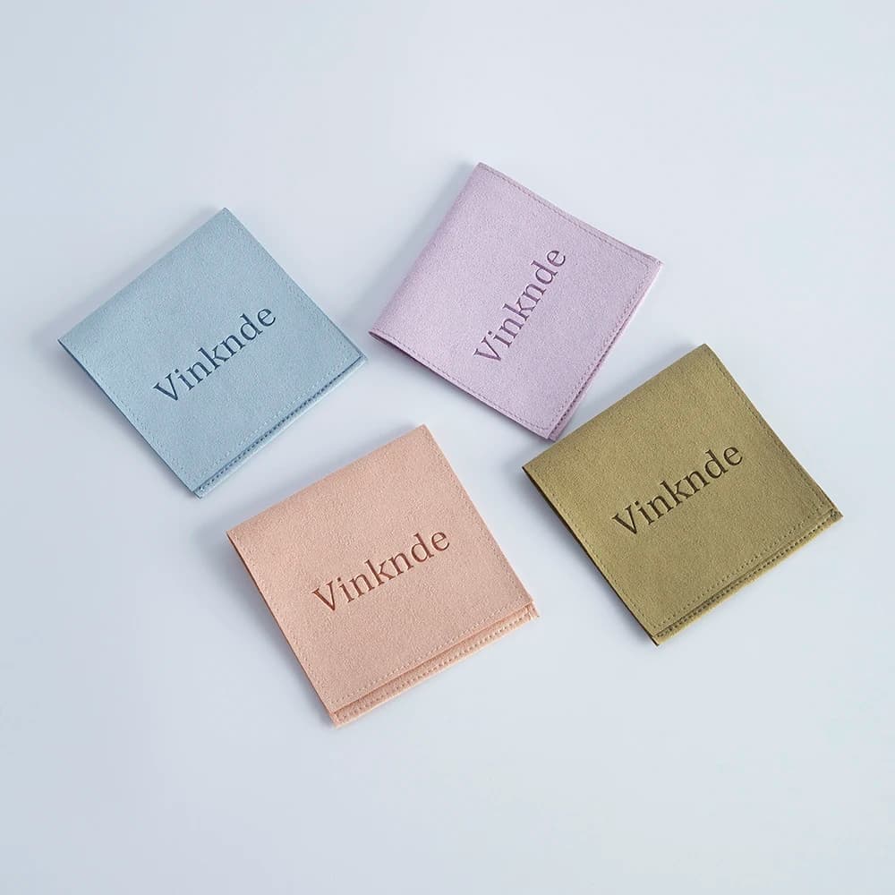 Confezione da 50 Sacchetti Personalizzati 6x6cm per Gioielli, Pochette in Microfibra Vellutata per Collane, Bracciali, Orecchini e Anelli