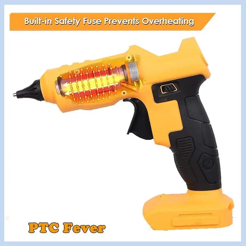 Pistola per riscaldamento rapido AS63-con 20 stick di colla e luce a LED, per batteria massima 20 V, per fai da te (solo strumento)