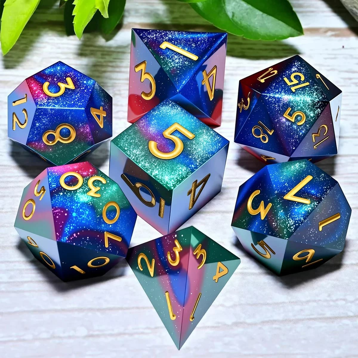 DND Resin Dice 7-Piece Set for Dungeons and Dragons DND 5e RPG Gift, Board Game Tabletop Role Playing Dice Game, Birthday Gift,