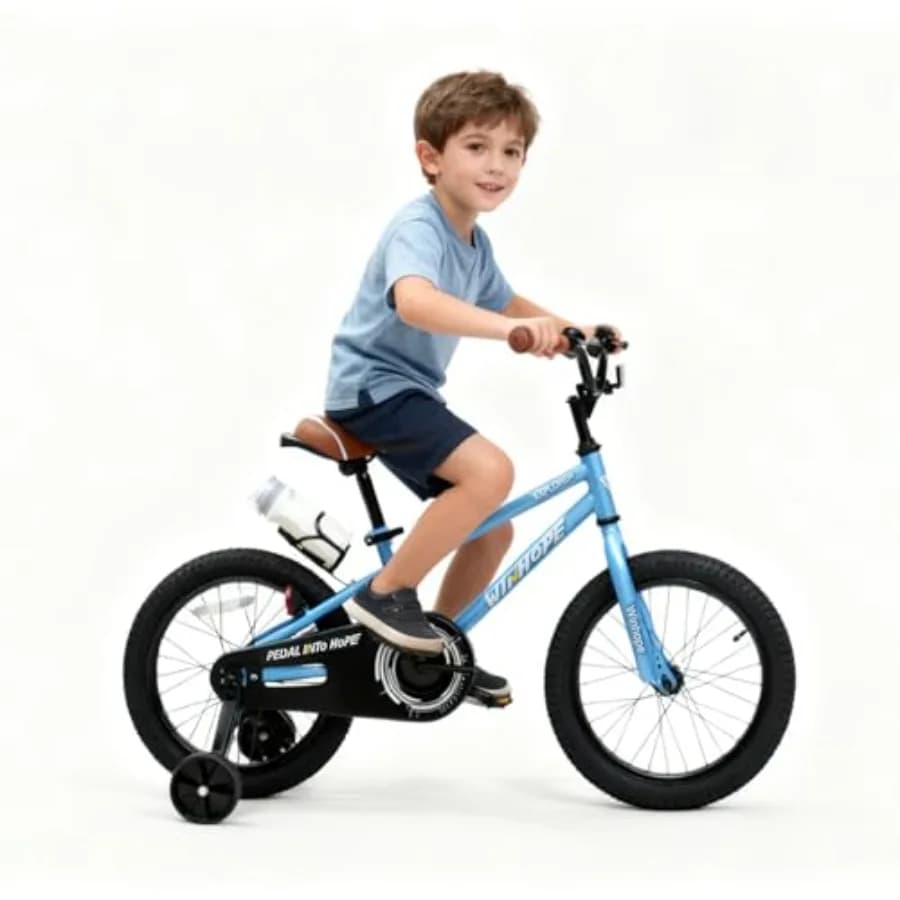 Bicicletta per Bambini dai 2 ai 9 Anni, 12 14 16 18 Pollici, Bici per Principianti con Rotelle, Sella Regolabile e Portaborraccia