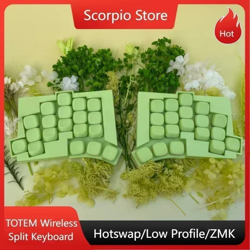 TOTEM Tastiera divisa wireless a basso profilo Stampa FDM Shell Keycap Personalizzato ZMK Tastiera meccanica divisa Bluetooth/cablata Ergonomia