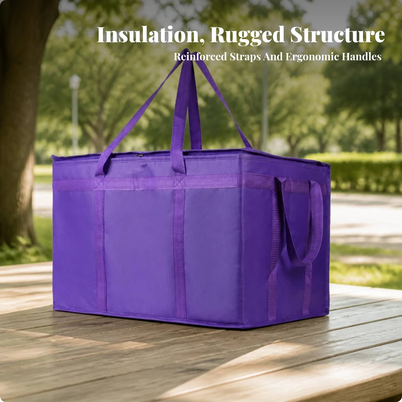 Picnic Container Tote Long-Lasting Insulated Food Bag Meal Prep Carrier Lightweight for Takeaway Delivery, Outdoor Picnics
