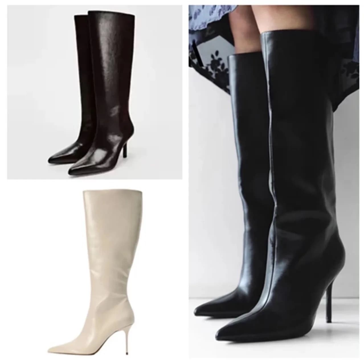 Boots with high heel 2025 new sexy style tip over the knee long tube boots with big tube circumference