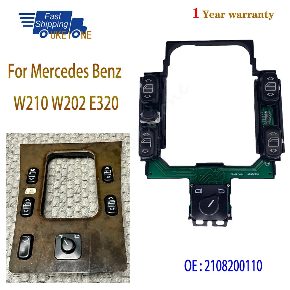 Finestra principale di energia elettrica e interruttore specchio per mercedes-benz W210 W202 E300 E320 E420 1996-1997 parte interna auto 2108200110