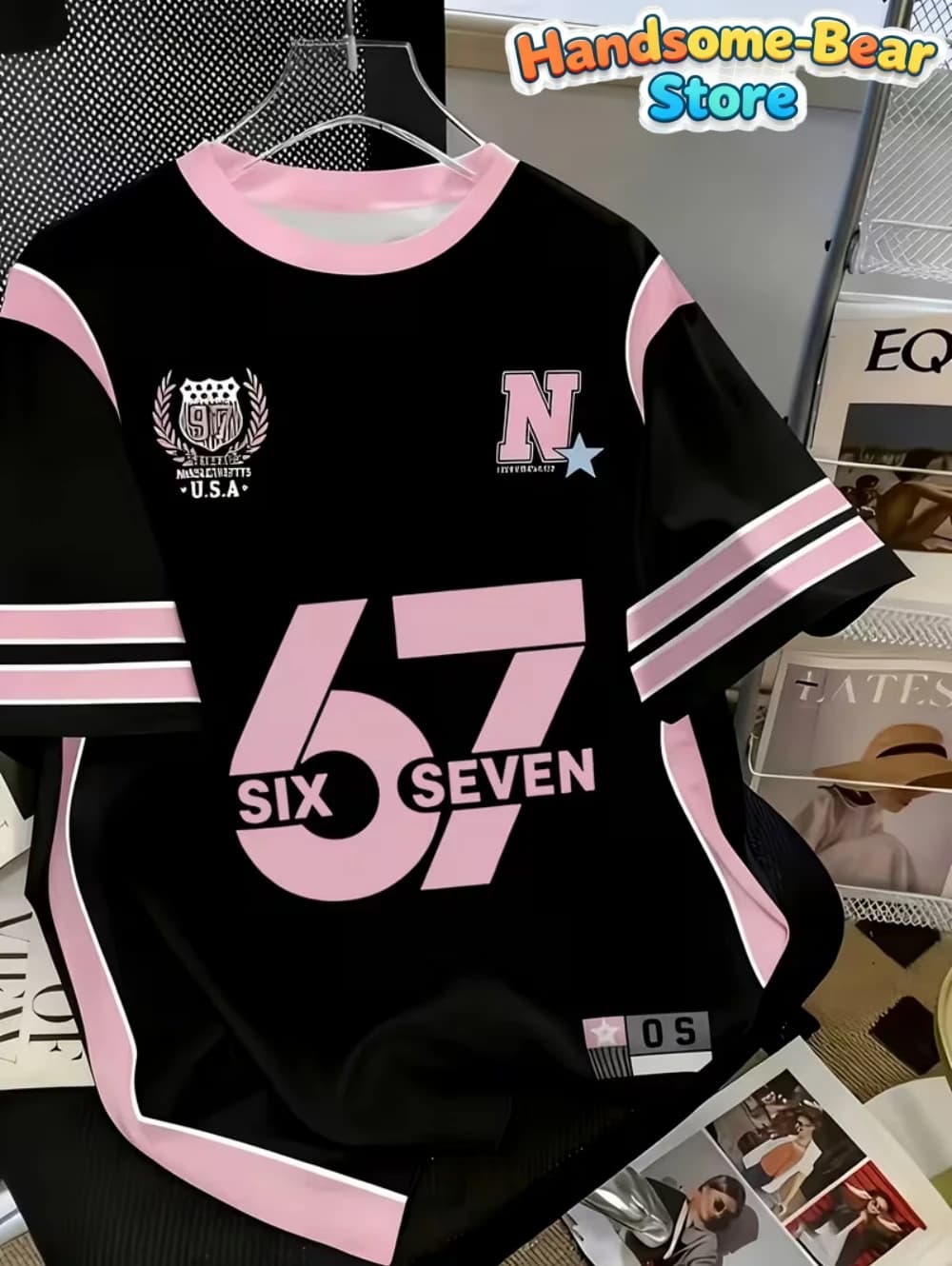 67 Meme T-shirt per bambini Divertente stampa digitale 3D Numero 67 Maglia da calcio T-shirt Maglia ampia Stile Moda Abbigliamento per bambini