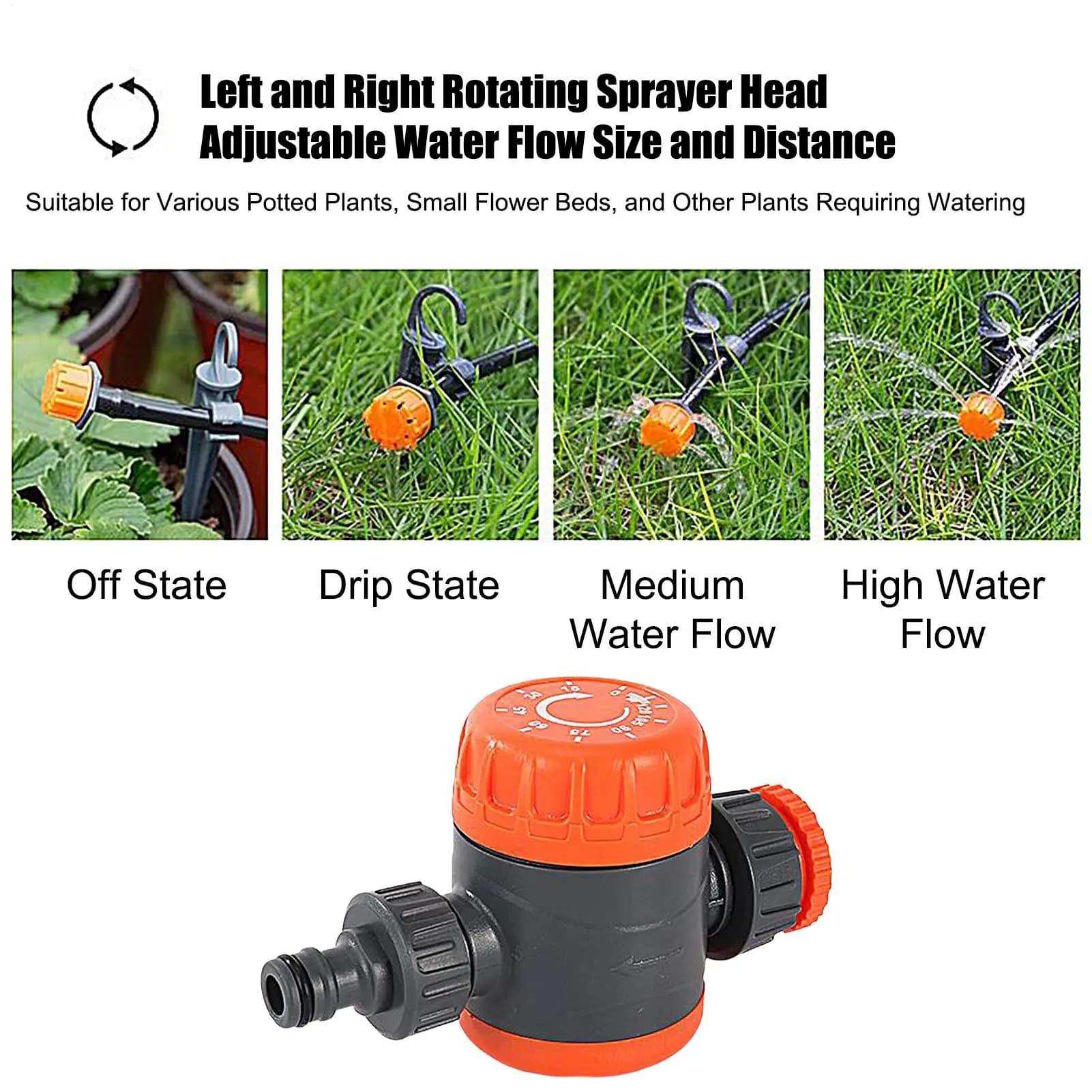 Mechanical garden irrigation timer, compatible with standard pipes, automatic timer for garden hoses, lawn, park, courtyard, patio, for beginners