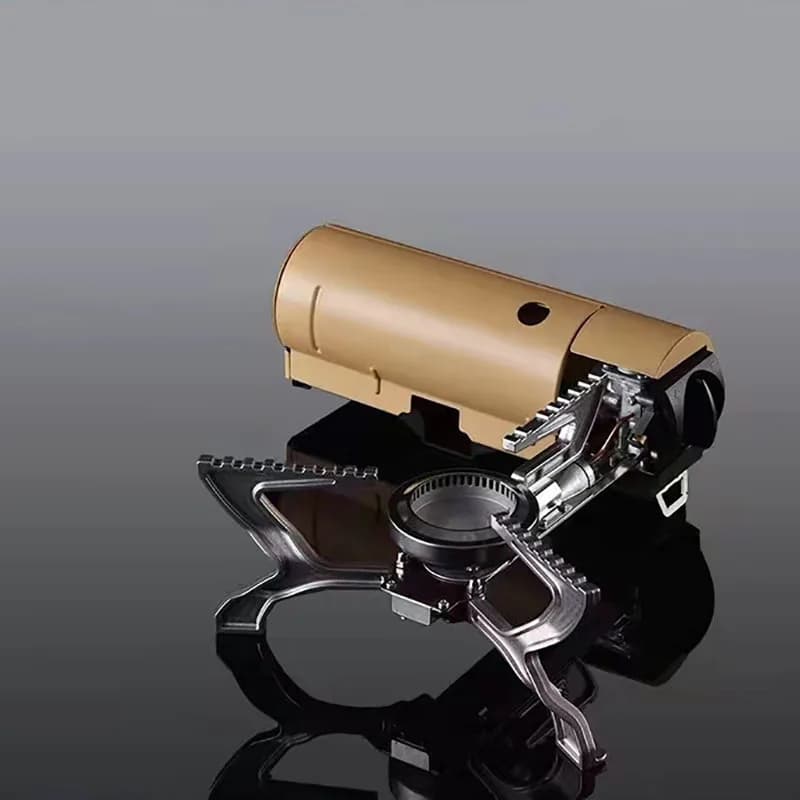Portable outdoor folding box stove for camping All-in-one gas stove integrated with high fire butane camping stove for backpack