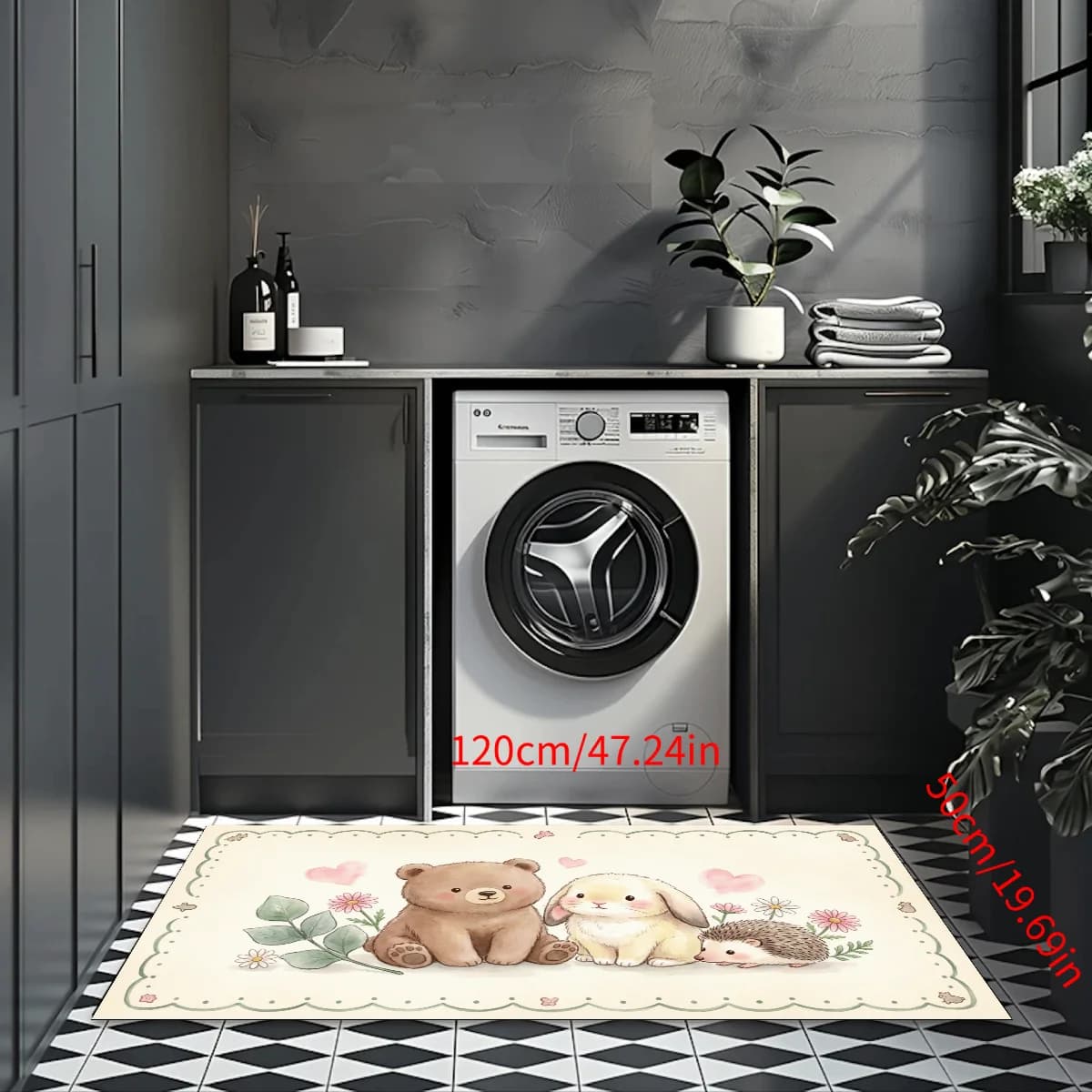 1pack [hot Sales] Classic Nordic Diatom Mud Kitchen Foot Mat Kitchen Hallway Kitchen Rug Durable Non-slip Functional Carpet