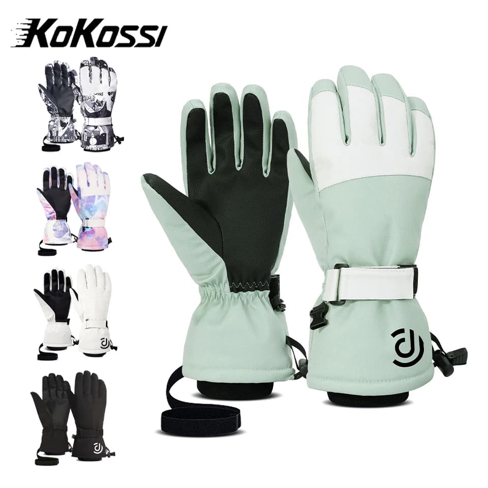 KoKossi Winter Ski Gloves Waterproof Touch Screen Waterproof Motorcycle Snowboard Gloves Men Women Fleece Warm Snow Gloves