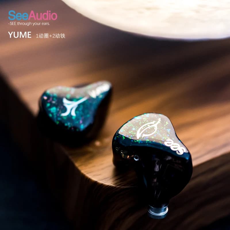 SeeAudio Yume Auricolari HiFi In-Ear Sport Music Headphones Wired Driver Hybrid (2Knowles BA+1 DD) Monitor DJ Music Headphones