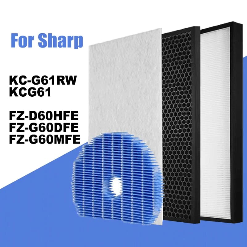 FZ-D60HFE FZ-G60DFE FZ-G60MFE Umidificazione Filtro di Carbonio del Carbone di legna di Filtro HEPA Filtro per Sharp Purificatore D'aria KC-G61RW KCG61