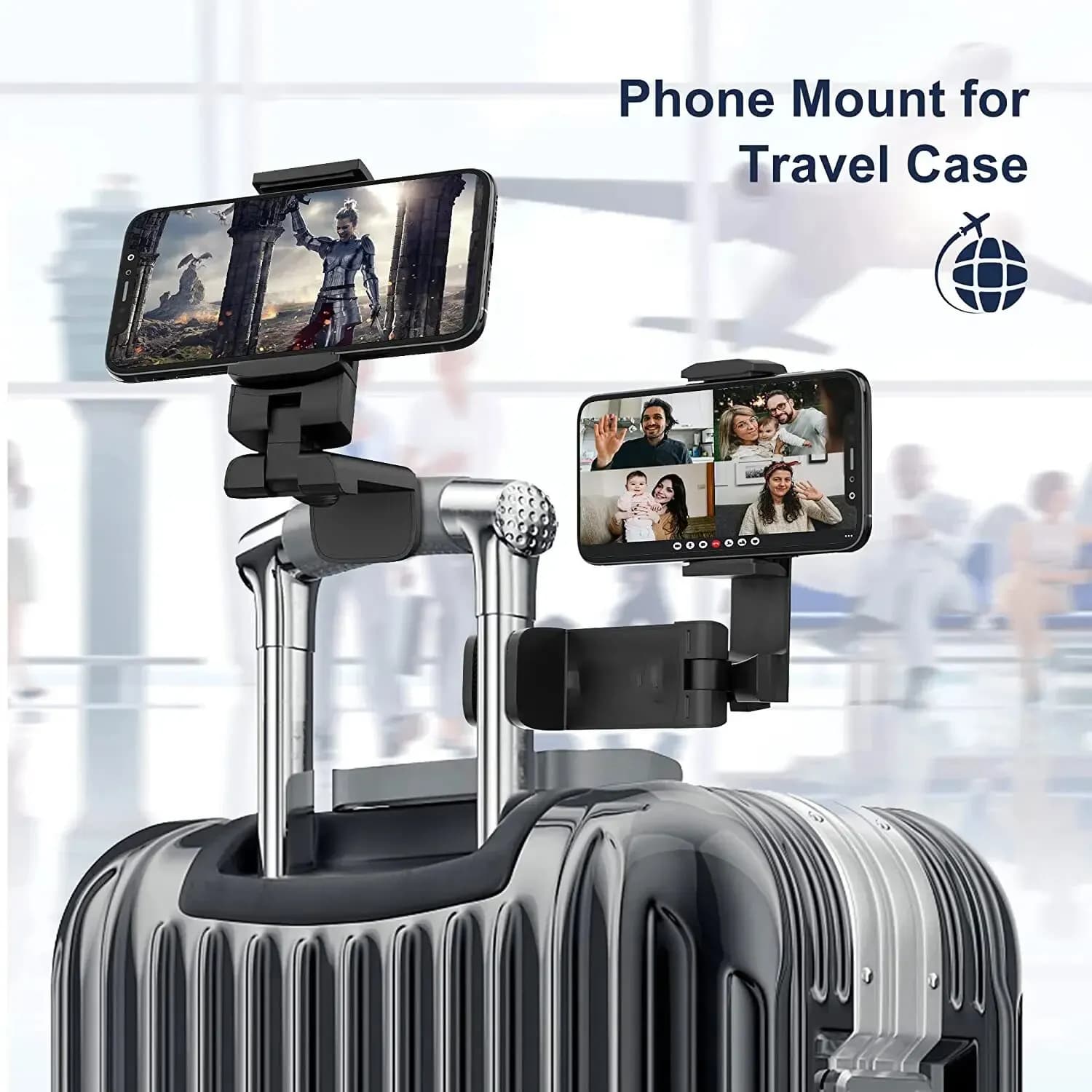 Supporto per telefono da viaggio per aereo pieghevole universale con rotazione a 360 gradi Supporto per supporto da scrivania per seggiolino auto pigro per telefono da 4,7-6,9 pollici