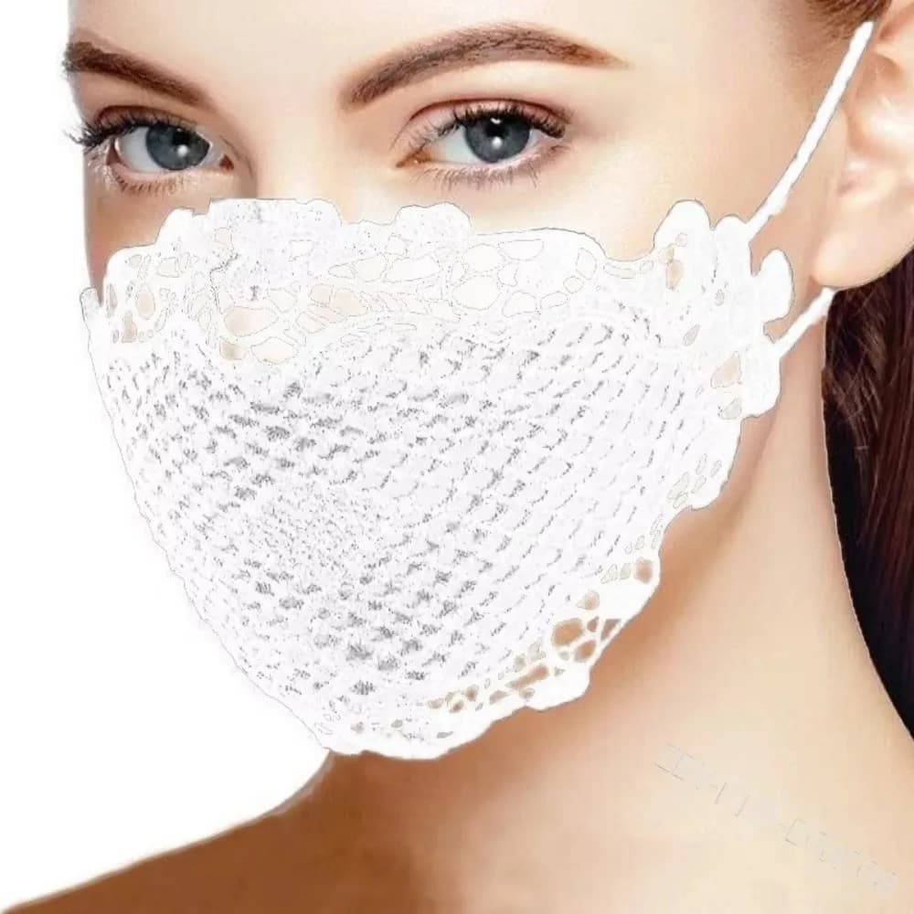 Elegante maschera per il viso in pizzo, maschera protettiva solare riutilizzabile e traspirante, maschera decorativa in tinta unita, accessori per cosplay di Halloween
