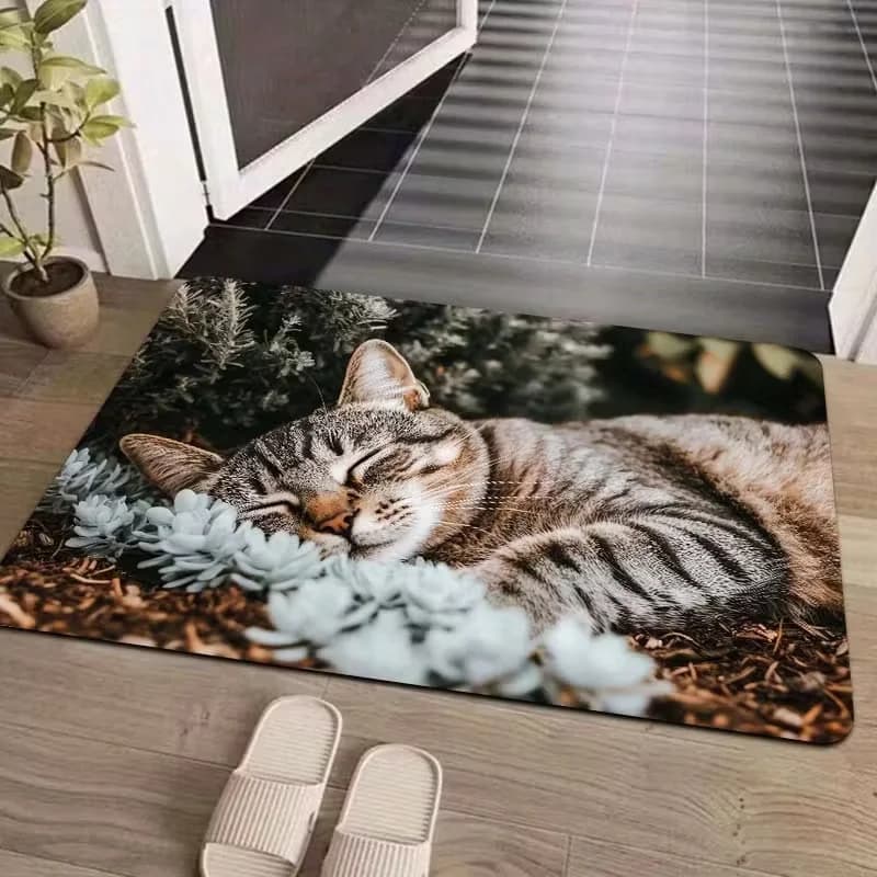VIKAMA Carpet for Cats with Pattern Tigre Maculata, Bathtub for Cat Passionate, Decorative Carpet for the House