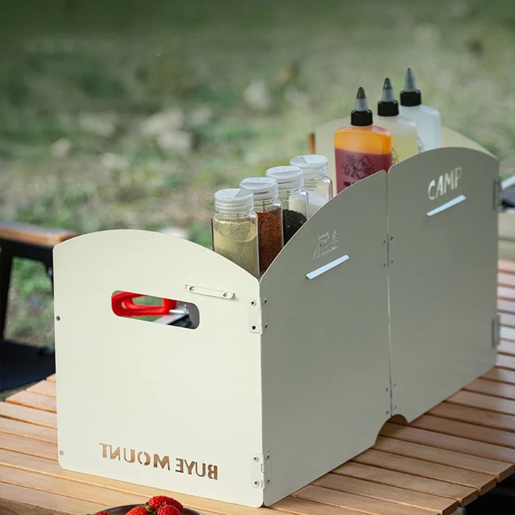 Paravento Pieghevole per Fornello da Campeggio con Strato di Stoccaggio, Paravento per Fornello a Gas da Esterno Ultra-Leggero e Portatile per Campeggio e Picnic