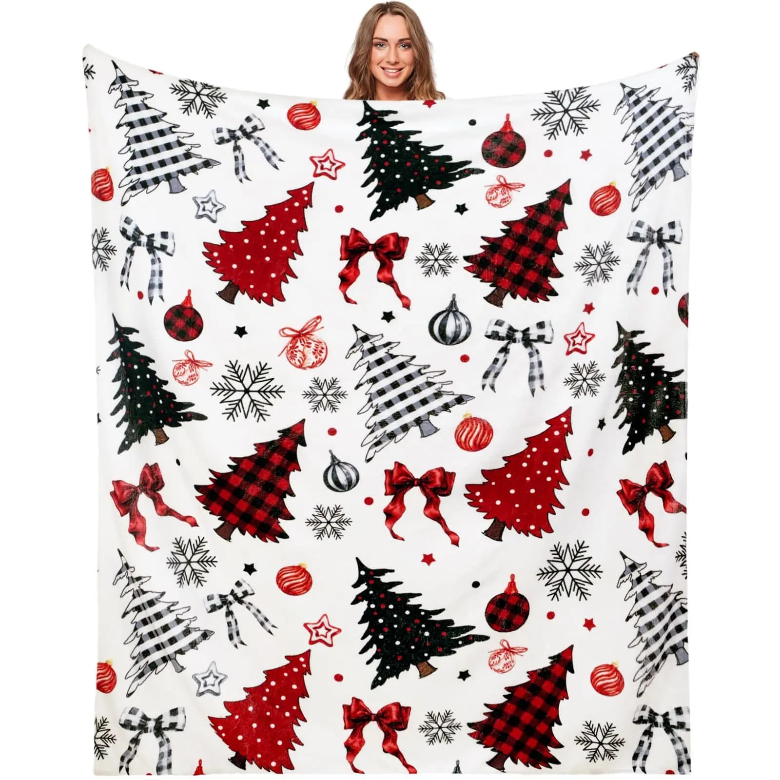 Coperta di copertura in flanella di velluto di poliestere con stampa digitale di omino di pan di zenzero di Natale Coperte morbide in pile per letti