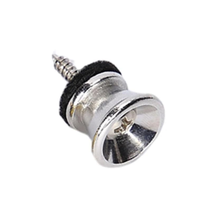 2Pieces Metal Strap Lock Flat Mushroom Head for Acoustic Electric Guitar Ukulele