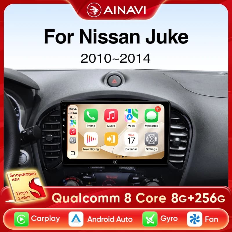 Ainavi autoradio per Nissan Juke 2010 2011 2012 2013 2014 Wireless Android Auto Carplay lettore multimediale per auto WIFI 4G DSP 2 Din